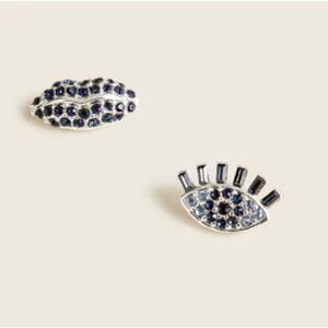 J.Crew Pavé eye and lip stud earrings